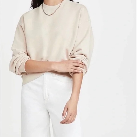 AGOLDE Chevron Sweatshirt in Cashew (Cream). - Picture 2 of 8